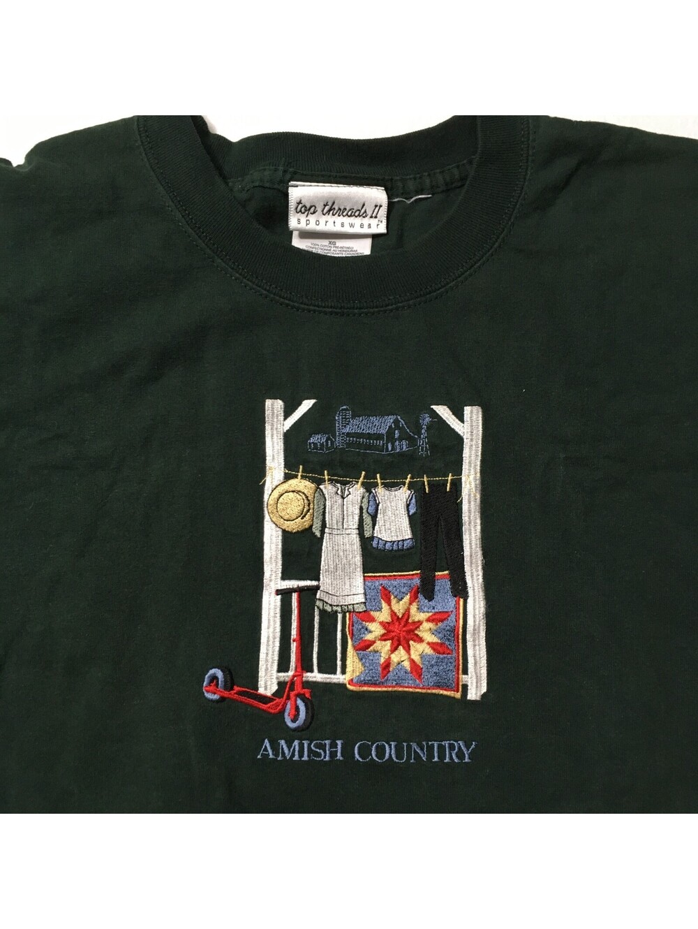 Vintage Men’s Pennsylvania Amish Country T-Shirt Size XL embroidered